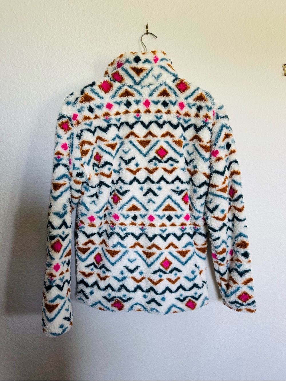 Eddie Bauer Boho Tribal Print Fleece Pullover Top S - Picture 4 of 4